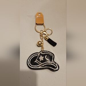 New rhinestone black and white keychain